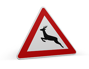 Image showing attention deer crossing