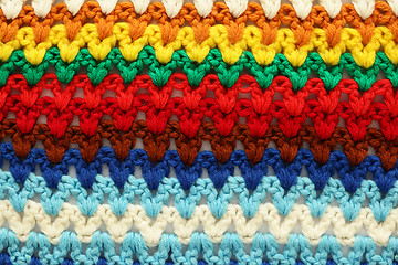 Image showing Knitted multicolored background