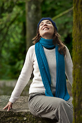 Image showing Happy young woman in nature