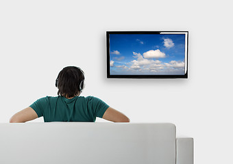 Image showing Watching tv