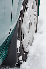 Image showing Wheel on Snow