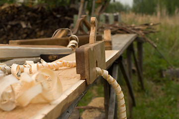 Image showing Plane and shavings.