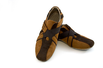 Image showing Modern Brown Sports Shoes