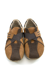 Image showing Isolated Modern Brown Sports Shoes