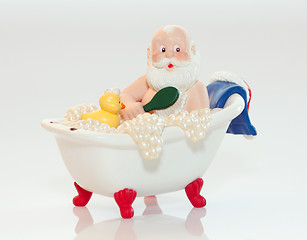 Image showing Santa Claus Bathing