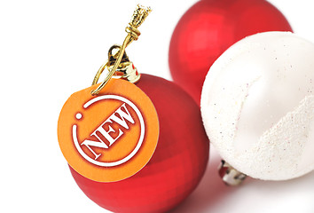 Image showing christmas balls with new tag