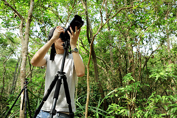 Image showing Photographer in forest