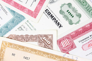 Image showing Stock certificates