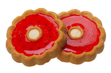 Image showing Cookies with red jelly, isolated