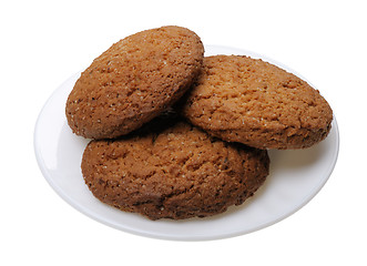 Image showing Cookies on a plate, isolated