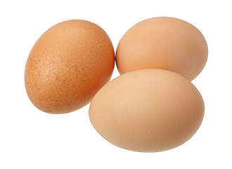 Image showing Three eggs, isolated