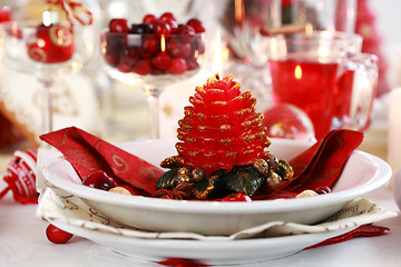 Image showing Table setting for Christmas