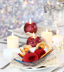 Image showing Red currant sorbet for Christmas