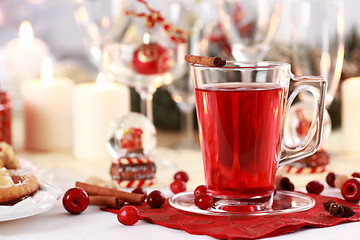 Image showing Hot wine cranberry punch 