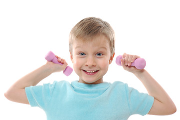 Image showing cheerful exercising boy