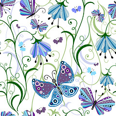 Image showing White seamless floral pattern 