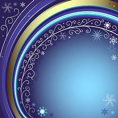 Image showing Dark blue christmas frame