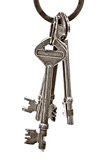 Image showing A bunch of old keys isolated