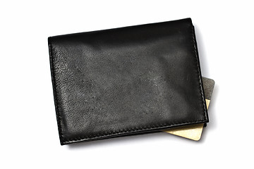 Image showing Black wallet with Credit card 