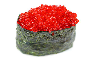 Image showing Red tobiko sushi