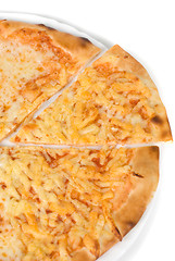 Image showing Three cheese pizza