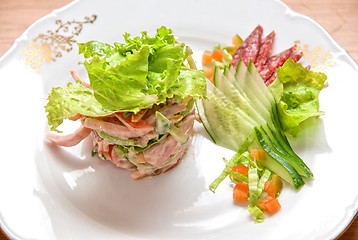 Image showing Salad from differnt kinds of sausages