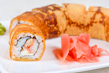 Image showing omelette sushi