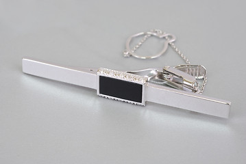 Image showing White Gold tie-clip