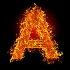 Image showing Fire letter A