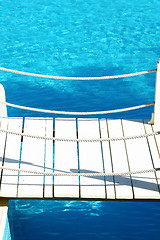 Image showing Detail of a bridge on swimming pool