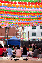 Image showing Making lanterns