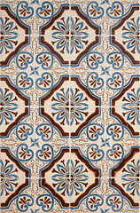 Image showing Traditional Portuguese glazed tiles