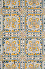 Image showing Traditional Portuguese glazed tiles