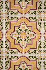 Image showing Traditional Portuguese glazed tiles