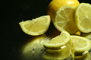 Image showing Lemon slices fruits