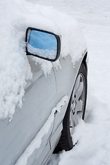 Image showing Car covered in snow