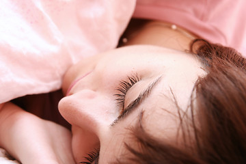 Image showing Beautiful young woman sleeping.