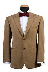 Image showing front view of elegant brown suit