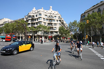 Image showing Barcelona cyclists