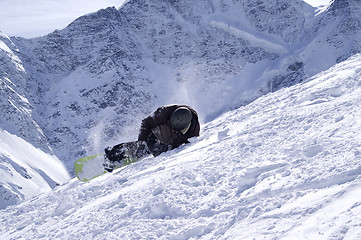 Image showing Snowboarder on the ski slope