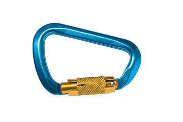 Image showing Blue carabiner