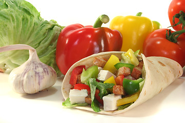 Image showing Wrap with turkey strips