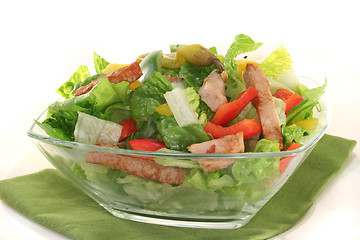 Image showing Mixed salad with strips of turkey