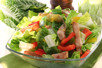 Image showing Mixed salad with strips of turkey