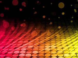 Image showing Disco Abstract Colorful Waves on Black Background