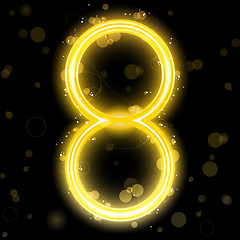 Image showing Number Golden Lights with Glitter and Sparkles