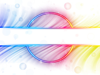 Image showing Rainbow Circle Border with Sparkles and Swirls.