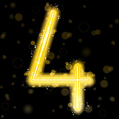 Image showing Number Golden Lights with Glitter and Sparkles