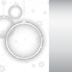 Image showing Silver Neon Christmas Ball on White Background