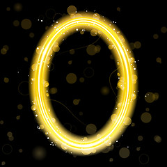 Image showing Number Golden Lights with Glitter and Sparkles